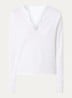 Tuni longsleeve met V-hals en sierknopen - Wit