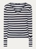 Tunisien longsleeve met V-hals - Donkerblauw
