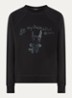 Upper sweater van  katoen met strass - Zwart