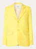 Vanille blazer met schoudervulling en klepzakken - Geel