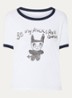 Woos T-shirt in linnenblend met strass - Wit