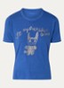 Woos T-shirt in linnenblend met strass - Kobaltblauw