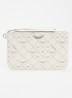 Z clutch van leer met logoprint - Gebroken wit