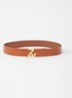 ZV riem van leer met logo - Cognac