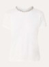Embellished top van linnen met strass - Wit